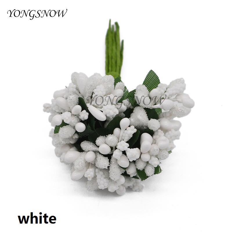 24 Stück/Los Maulbeerblütenstaub Künstliche Blumen Staubfäden / DIY Stempel für Blütenköpfe Hochzeitsfeier Scrapbooking Basteldekoration