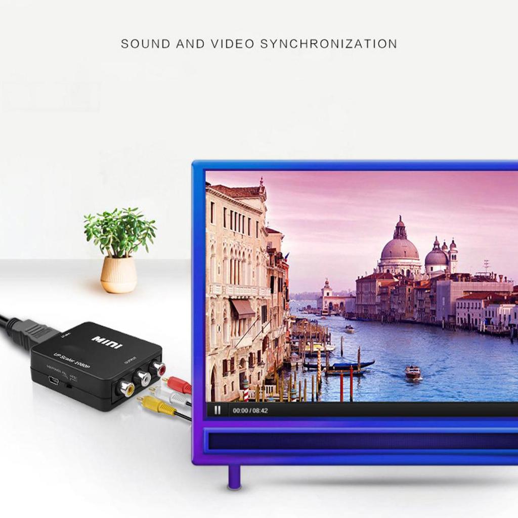 HD 1080P RCA AV to HDMI Converter Video Audio Adapter For VCR DVD To TV with USB Cable Mini AV to HDMI RCA Composite CVBS