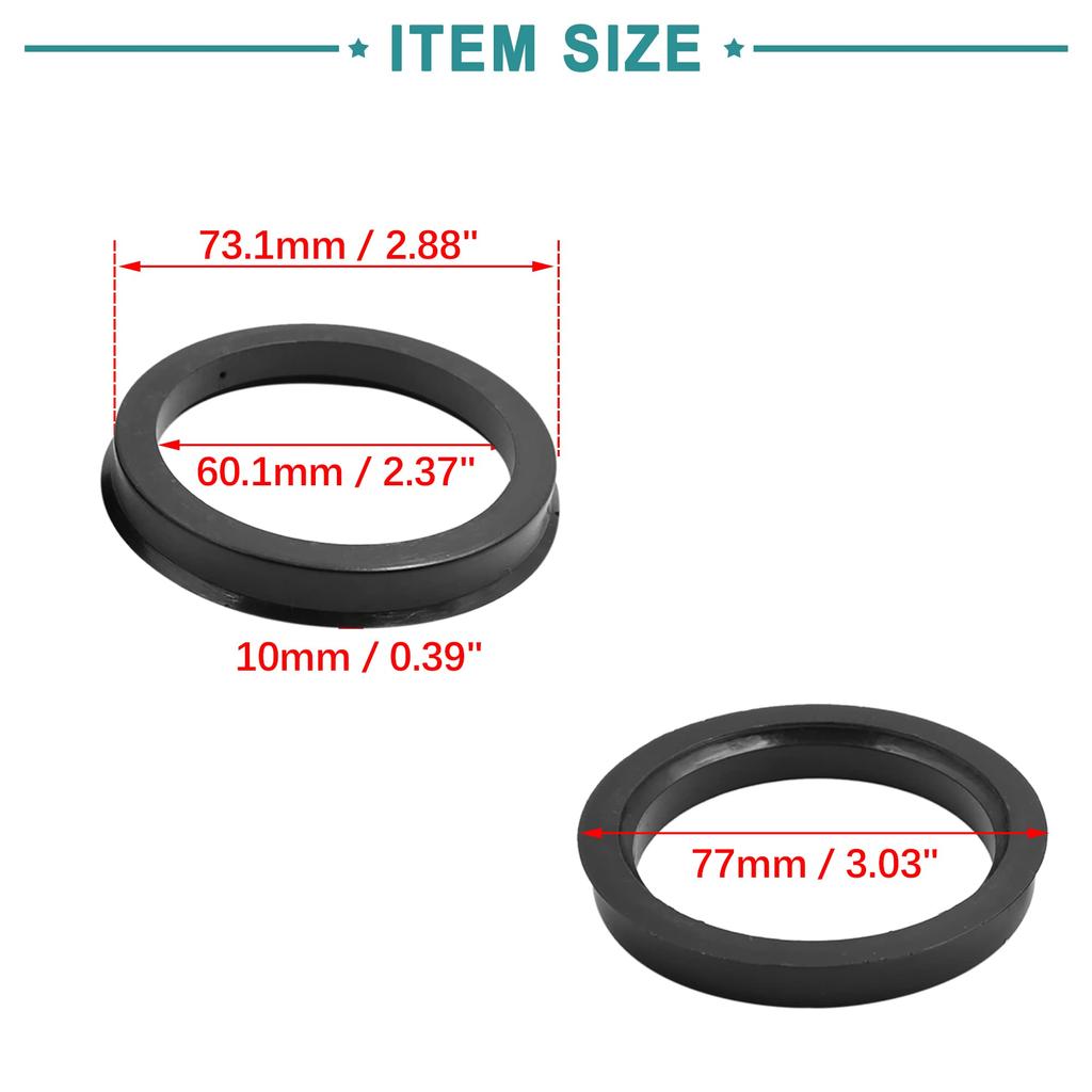 ACROPIX Hub Centering Car 73.1mm -60.1mm Hub Centering Wheel Boacenter Black Pack of 4