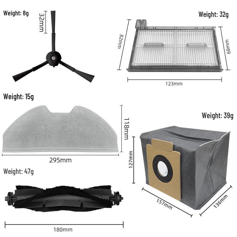 Eufy RoboVac X8pro Accessories: Roller Brush, Filter, Mop Cloth, Dust Bag