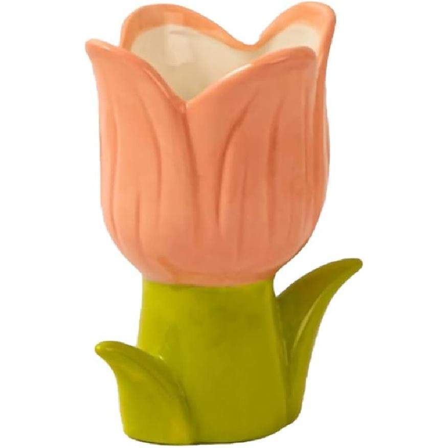 WAIT FLY Flower Shape Toothbrush Holder, Bathroom Decor-Pink-Tulip Toothbrush Holder