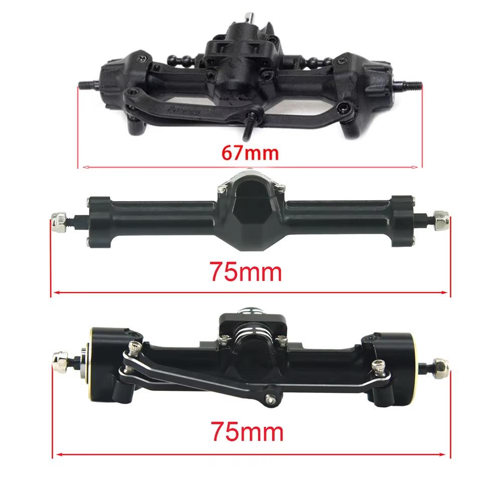 SCX30 4mm Aluminum Alloy Front & Rear Axle Set