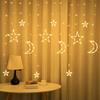 Colorful LED Star Moon Curtain String Lights for Bedroom Decoration