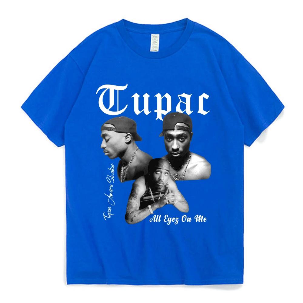Rapper Tupac 2pac Graphic T Shirt Fashion High Quality Short Sleeves T-shirts Oversized Hip Hop Streetwear Cotton T-shirt