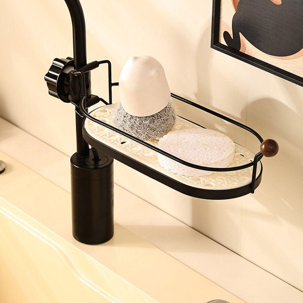 Removable Shower Shampoo Holder Rust-Proof Dishcloth Drain Basket Sink Drain Organizer Bathroom