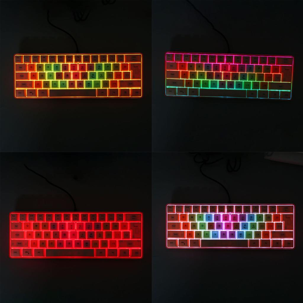 61 Keys Mechanical Keyboard RGB Backlight Colorful Keycaps Wired Mechanical Keyboard for Gaming Work