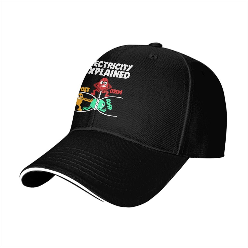Funny Electrician Design Explains Baseball Caps Peaked Cap Electrical Engineering Electricity Sun Shade Hats for Men Women