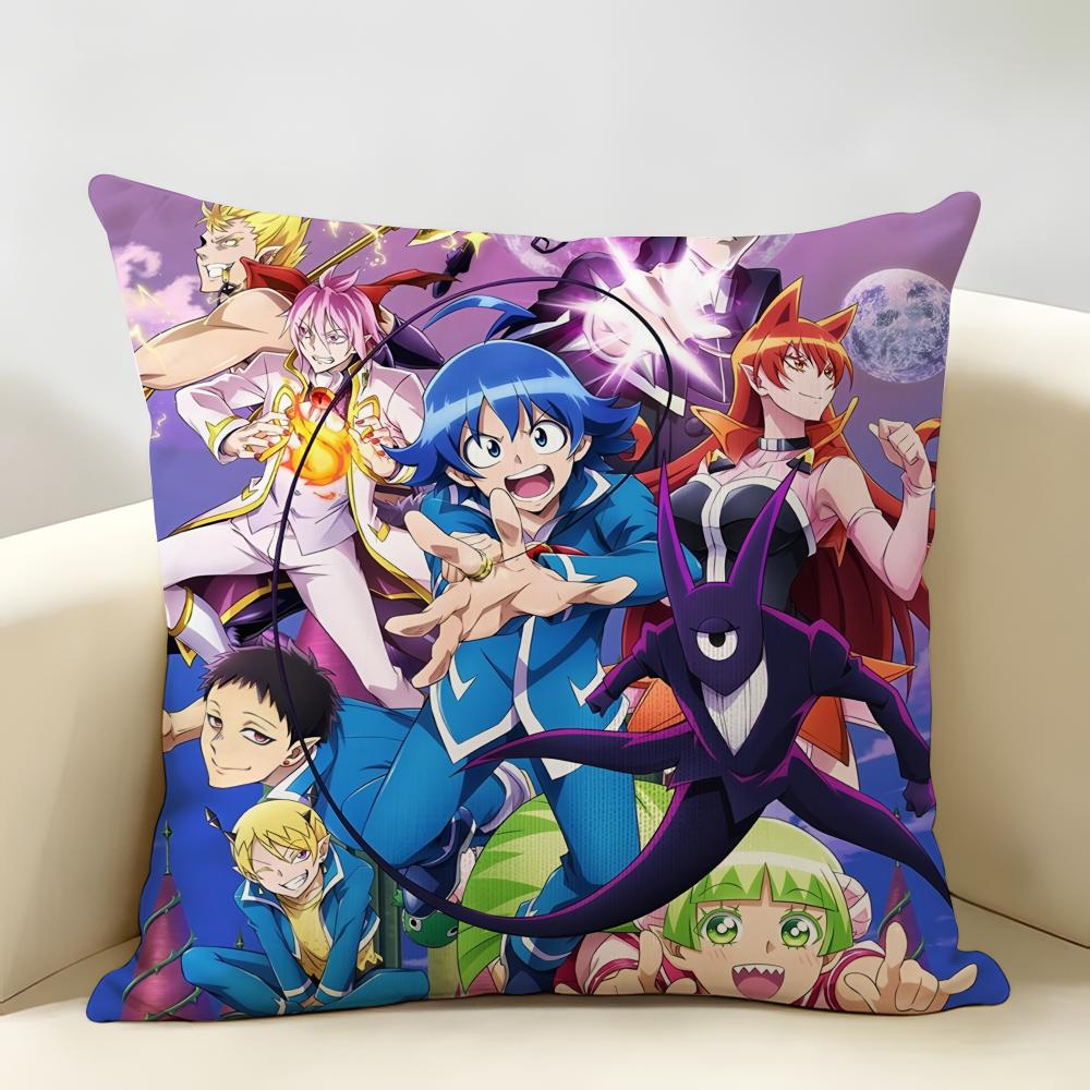 Welcome To DDemon School Cushion Cover Natural Linen Organic Fabric DoubleSided Printing Room Sofa Decor Pillow Case
