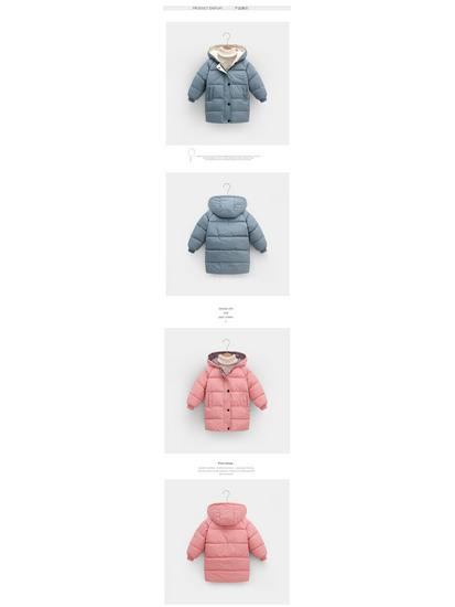 2023 Kids' Mid-Length Down Coat: Boys' & Girls' Winter Korean Style, Thickened Cotton-Padded