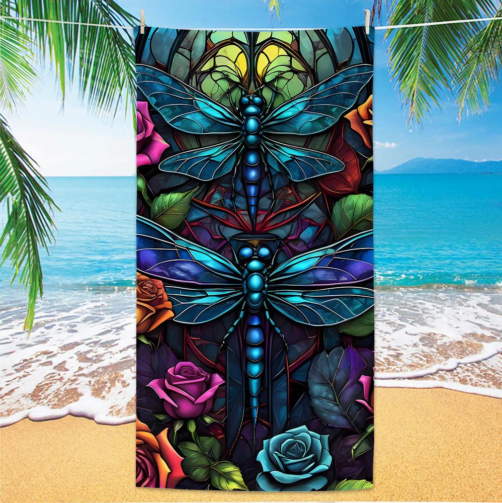 

Butterfly Beach Towel, Digital Printing Thin Quick-Dry Anti-Sand Microfiber Lightweight for Swim, Yoga, Travel, Gym, Gift W30*H60(CM)