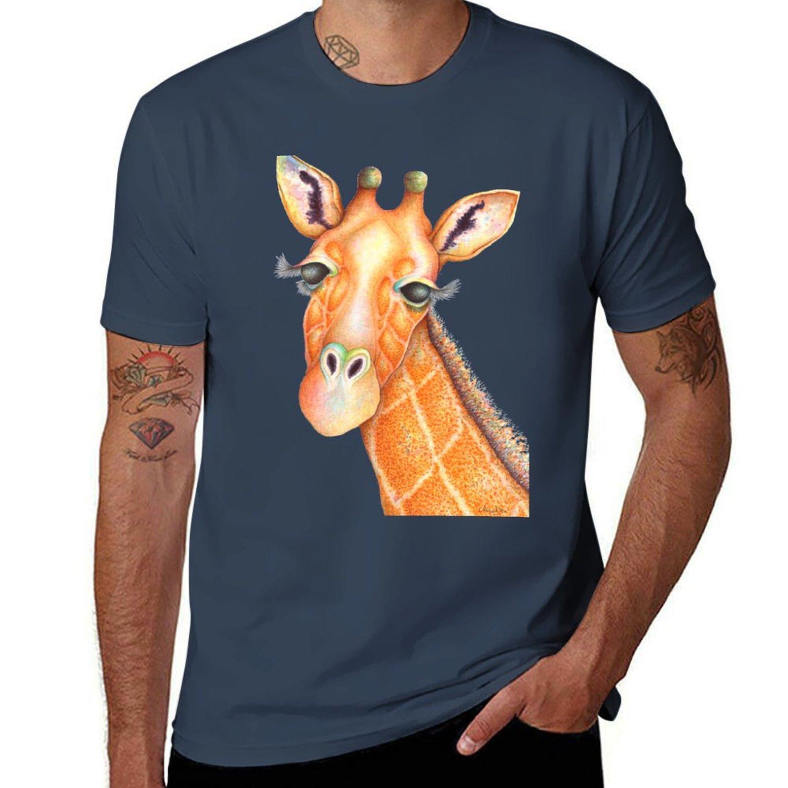 Giraffe (Green) Tshirt Work Style Casual Tshirt S