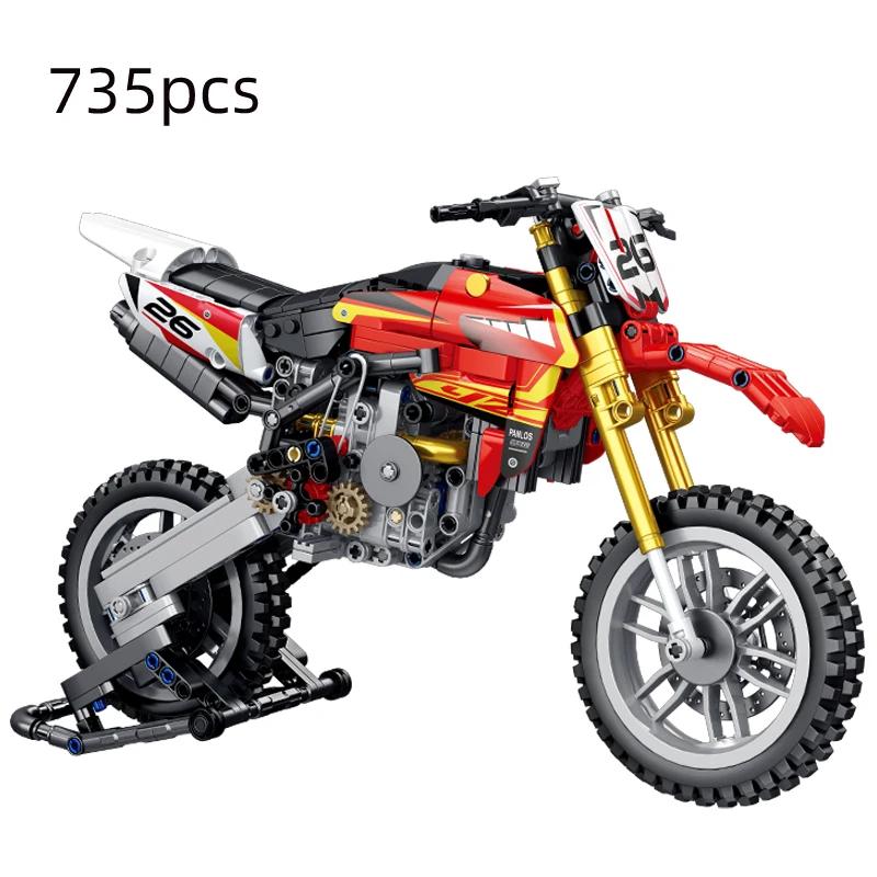 Technický model motocyklu, motorky, auta, stavebnice, závodní motorka, vozidla, kostky, hračky pro děti, dárky