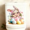 Easter EggshellRabbitFlower Decoration Stickers Living Room Background Wall Bathroom Toilet Cover Stickers