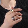 Jewelry Accessories Geometric Open Ring Geometric Wide Finger Buckle Metal Heart Ring  Women