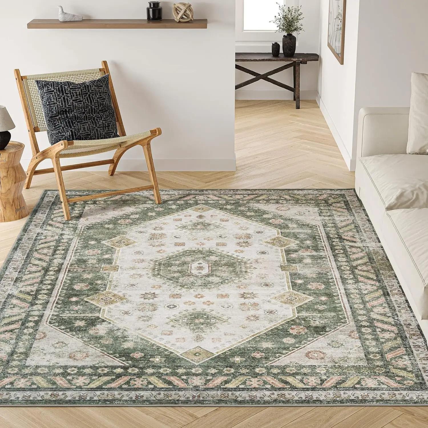 

Green Collection Large Washable Carpet Living Room Rug Bedroom Decor Floor Mat Balcony Corridor Home 40x60cm