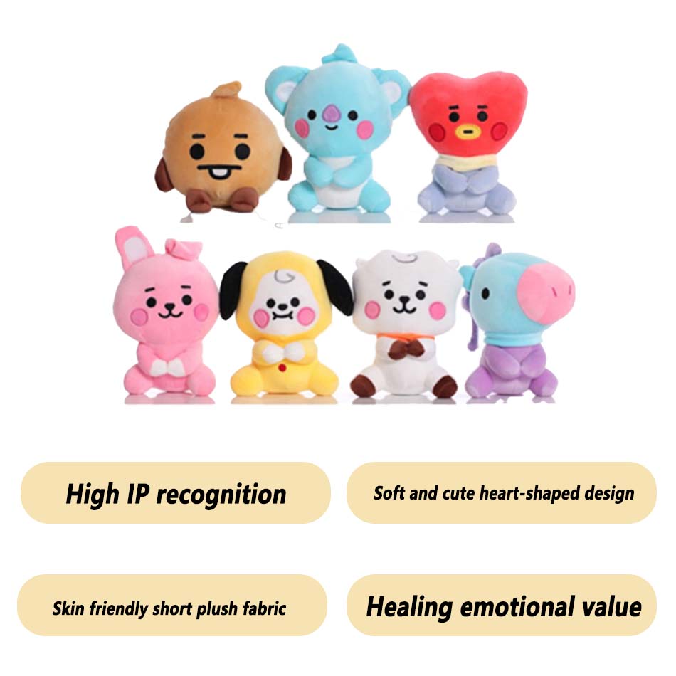 New!! Bted 21Plush Toys Kawaii Mini Keychain Anime Pendant Ornament For Kids 22Cm Bt Peripherals Soft Stuffed Animals Doll Gift