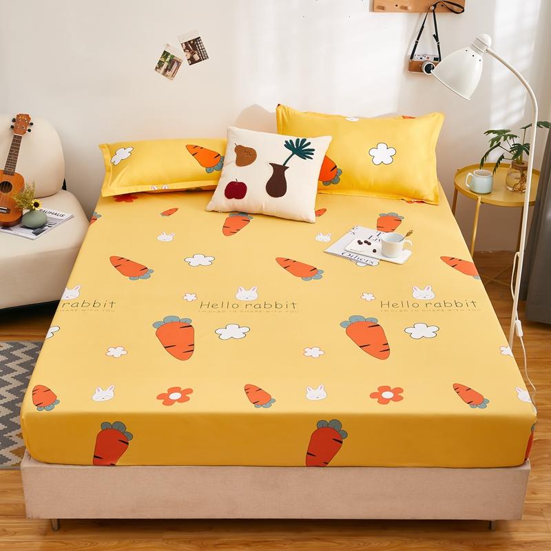 Waterproof Fitted Sheet Home Elastic Bedsheet Skin-friendly Bed Cover Sabanas Para Cama Floral Style Bed Linen(No Pillowcase)