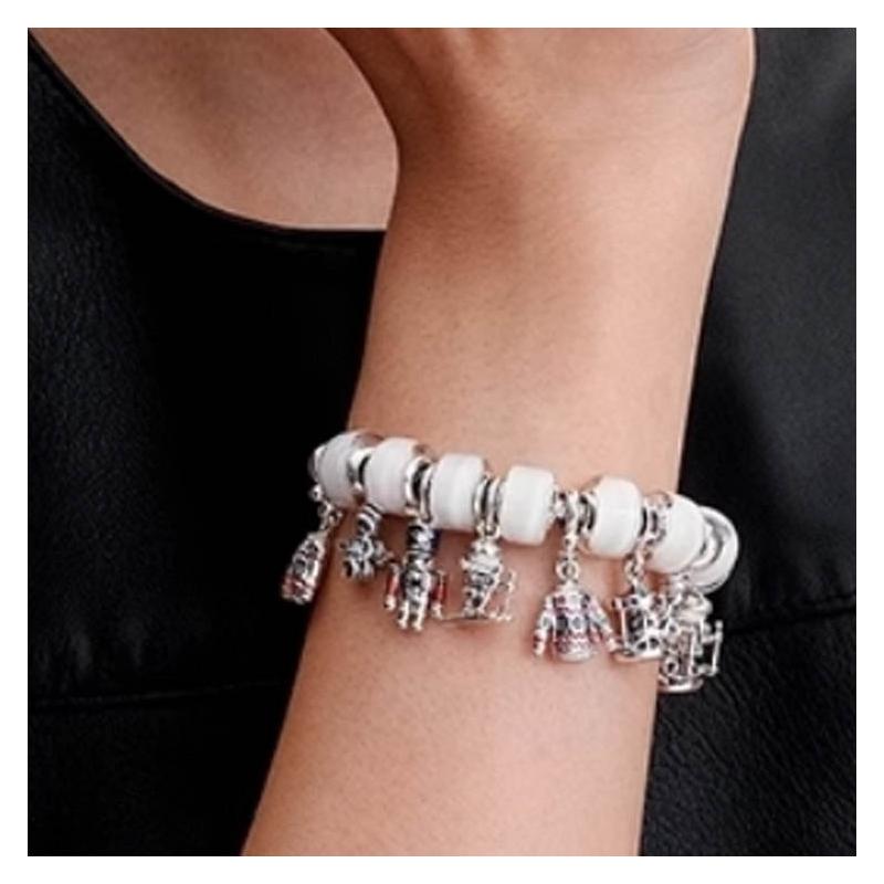 Pandora Skier style design 925 silver necklace / pendant women's silver 793514C01