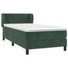 3127592 vidaXL Lit à sommier tapissier avec matelas Vert foncé 90x200 cm
