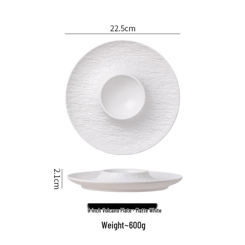 Nordic Style Ceramic Dumpling Plate with Sauce Dish