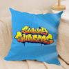 S-Subway Surfer Game Cushion Cover Silky Short Plush Invisible Zipper Dustproof Sofa Pillow Case For Home Decor