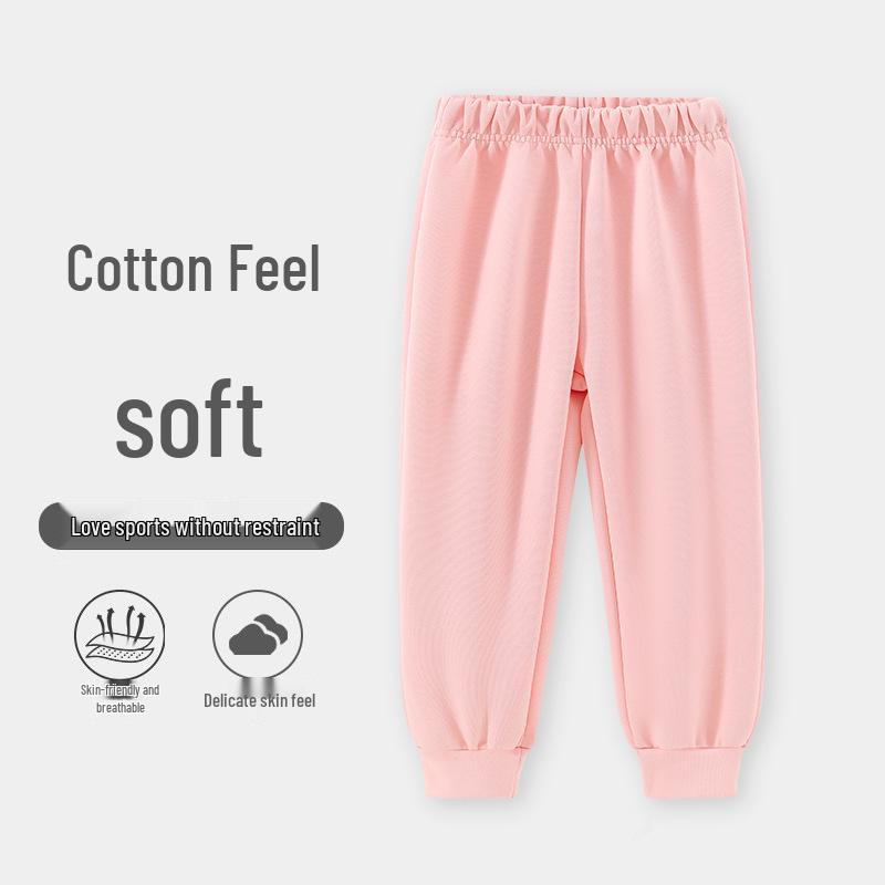 2025 Barn Bomull Mjukisbyxor: Mångsidiga enfärgade sportkläder för pojkar och flickor, höstkollektion