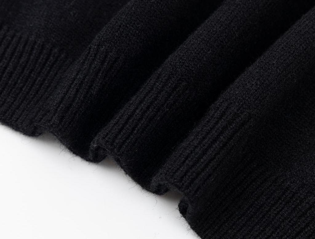 Trendy Unisex CB Logo Jacquard Knit Pullover Sweater