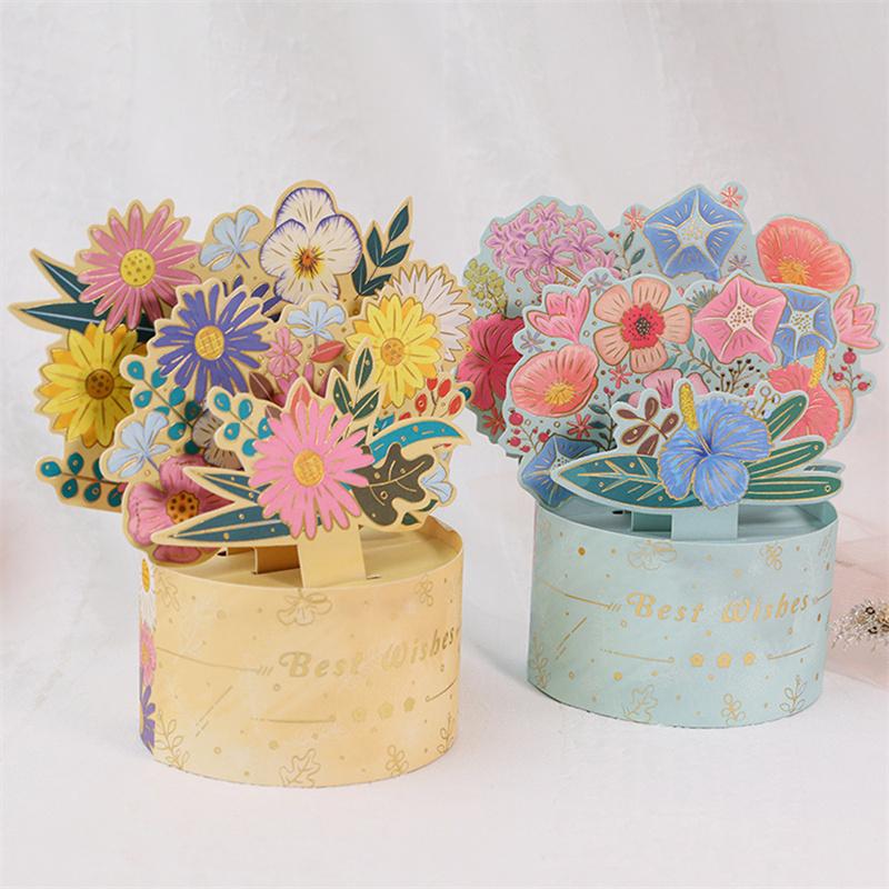 Creative 3D Pop-Up Bouquet Card G Craft Blahopřání Dárek ke Dni matek Valentýna Narozeniny Výročí Papír Holding