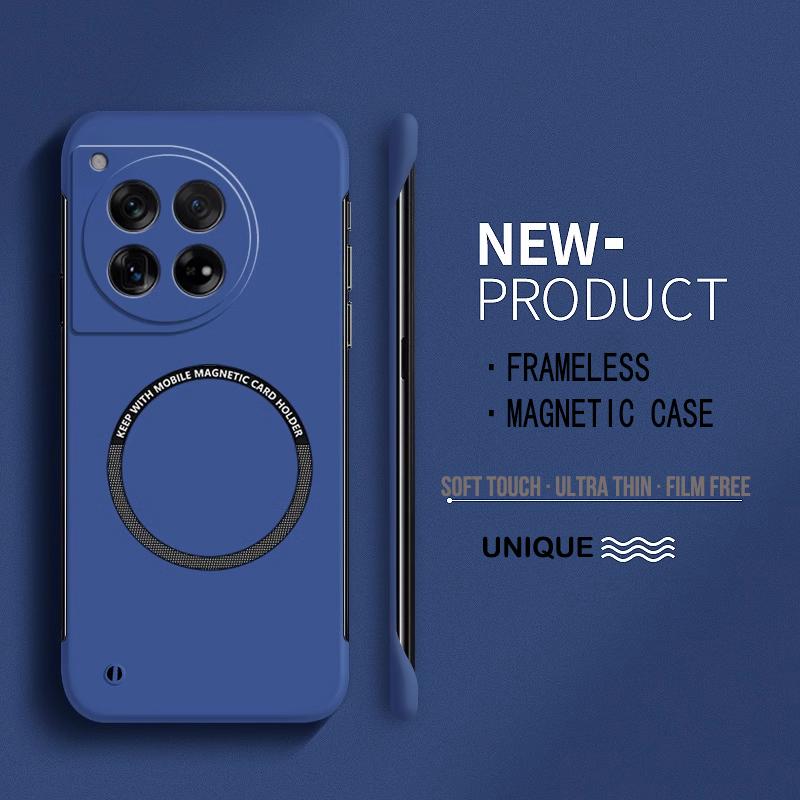 Ultradünne Hart-PC Magnetische Rahmenlose Handyhülle Für Magsafe Oneplus 12 12R 11 11R 10T 10R 10 Pro Matte Farbe Solide Abdeckung