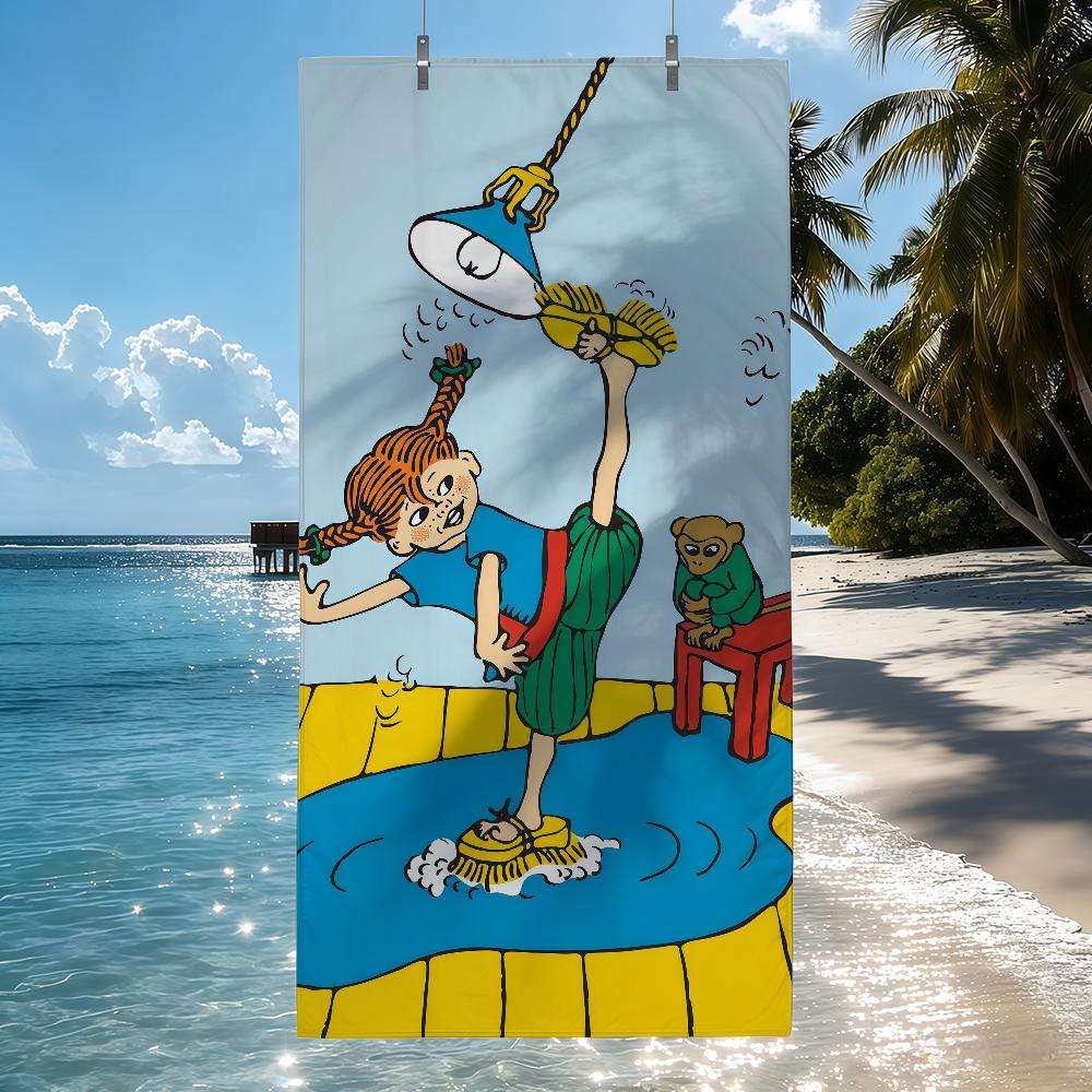 

Fun P-Pippi Longstocking Cute Towel Quick Drying Beach Towels Are Suitable For Swimming Pools Camping Yoga And The Gym W40*H60(CM)