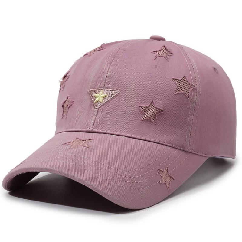 Vintage Five-Pointed Star Embroidered Baseball Cap Unisex Cap Breathable Soft Top Sunhat