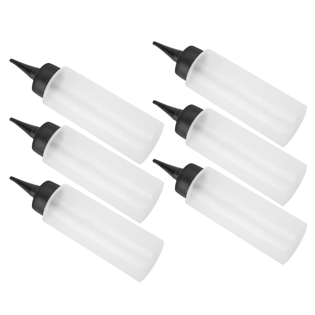 6pcs Hair Washing Shampoo Applicator Bottle with Cover Hair Salon Squeeze Refillable Bottle