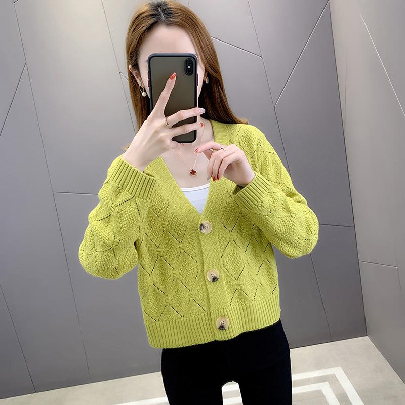 Women's short sweater jacket women's spring and autumn new loose autumn small knitted cardigan women