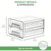 1pc Large Capacity Egg Holder for Refrigerator - Clear Double Layer Drawer Type  Box with Removable Egg Tray and Drain Tray