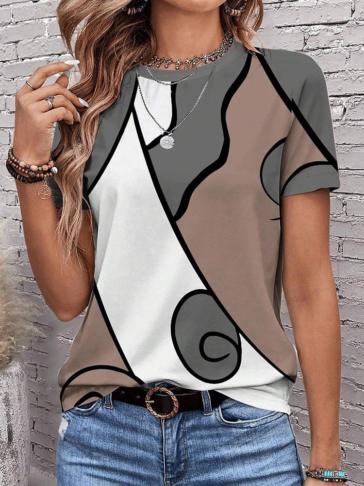 Fashion Stripe Pattern T-Shirts 3D Print Summer Women's Short Sleeve Round Neck T Shirt Tees Harajuku Y2K Tops Female Clothing