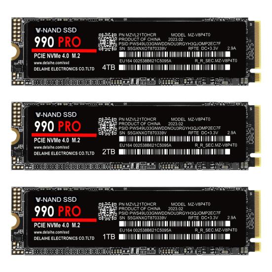 990 PRO PCIe 4.0 M.2 NVMe SSD Speed Up To 7300MB/s Read 6800MB/s Write 1/2/4TB Internal Solid State Drive for PC Laptop Desktop Computer
