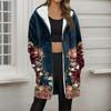 Women's Gradient Print Fashionable Loose Zipper Fleece Hoodie Jacket