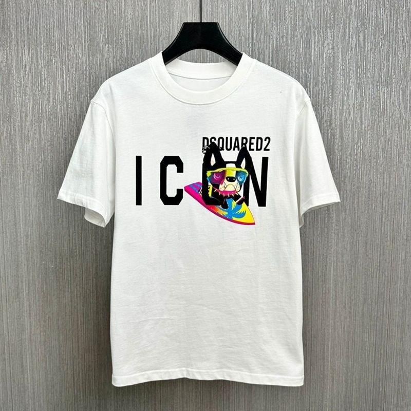 

2025 Summer New Loose Short-sleeved T-shirt Women s Crew Neck Top Quadratic ICON Trendy Couple Half-sleeved Dsq2 Tee Tops Loose 4XL