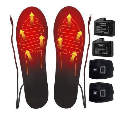 Uppvärmda innersulor Uppladdningsbart 7.4V 2700mAh Batteri Upp till 12 Timmars Uppvärmning Knappkontroll Fotvärmare för Män & Kvinnor