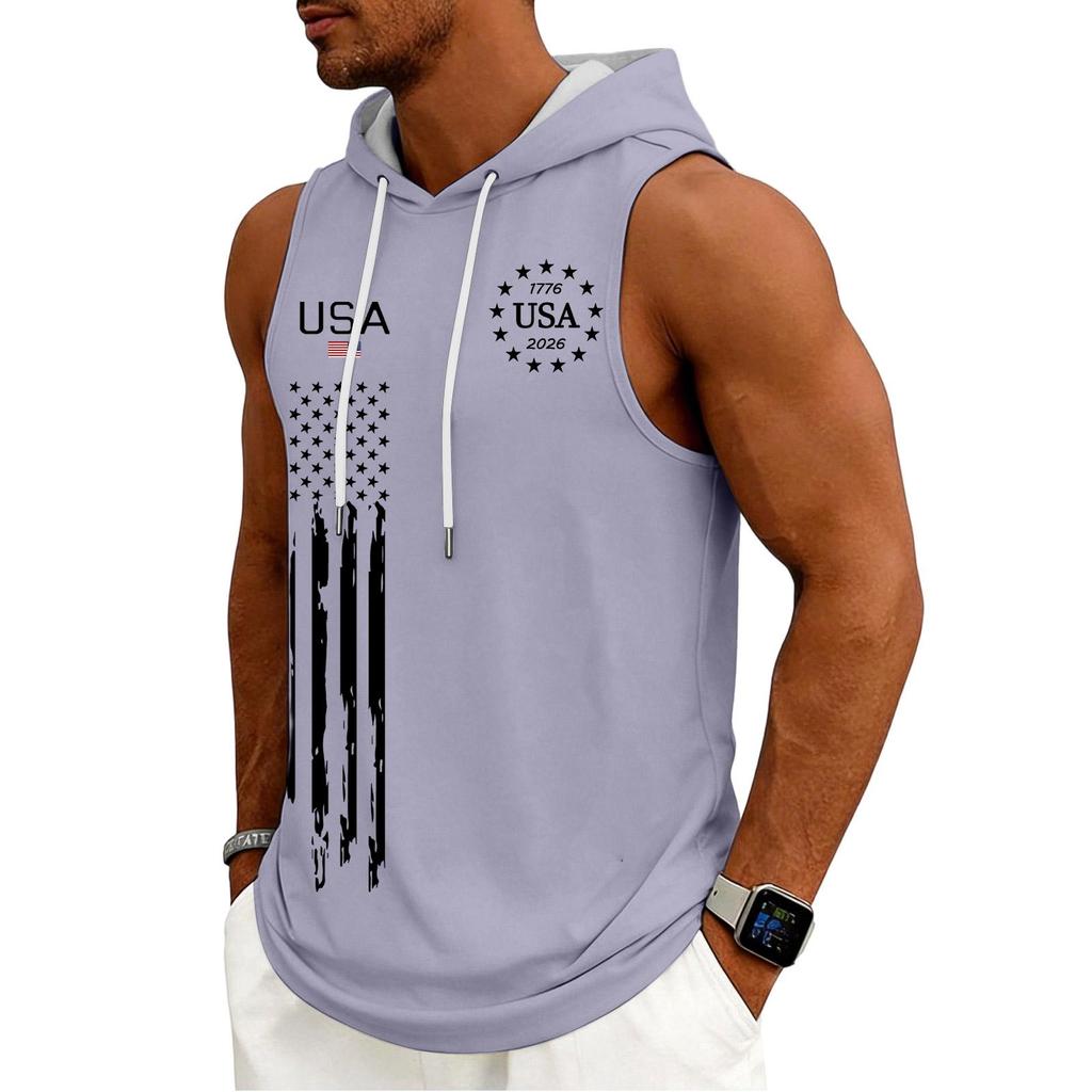 Débardeur Homme Sweat à Capuche Sans Manches Salle de Sport Chemise Lavée Sports Débardeur Fitness Musculation Avec Capuche