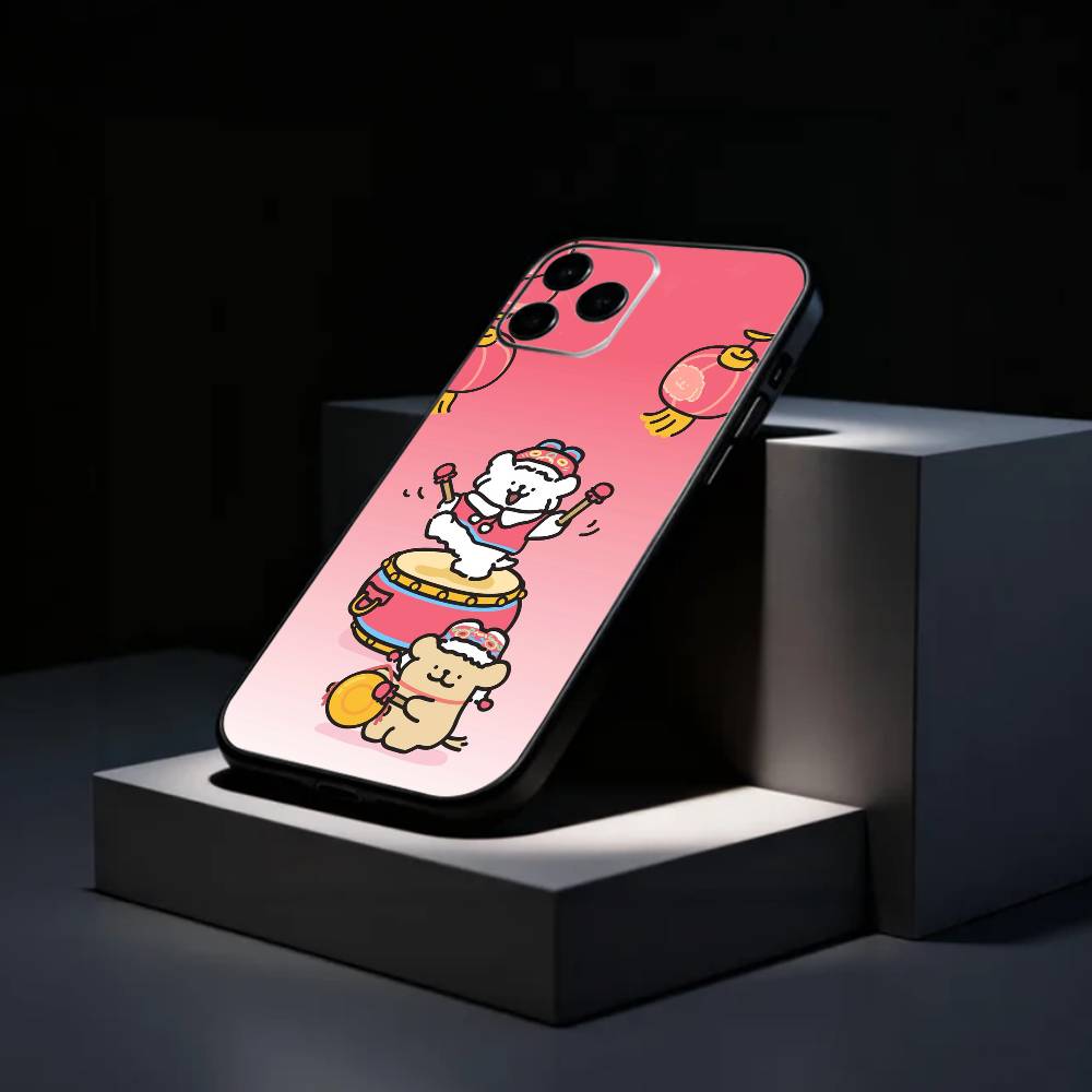 L-Lovely Line Puppy Cartoon Cute Dog Phone Case Silicone Soft For IPhone 17 16 15 14 13 12 11 X XR Plus Pro Max Plus