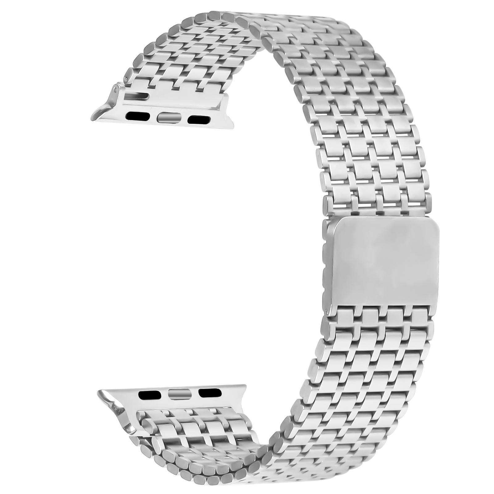 

Срібний ремінець для годинника Apple Watch Series 10 Ultra 9 8 7 SE 6 5 4 3 2 1 46мм/49мм/45мм/44мм/42мм ремінці з нержавіючої сталі з магнітною застібкою As Shown A