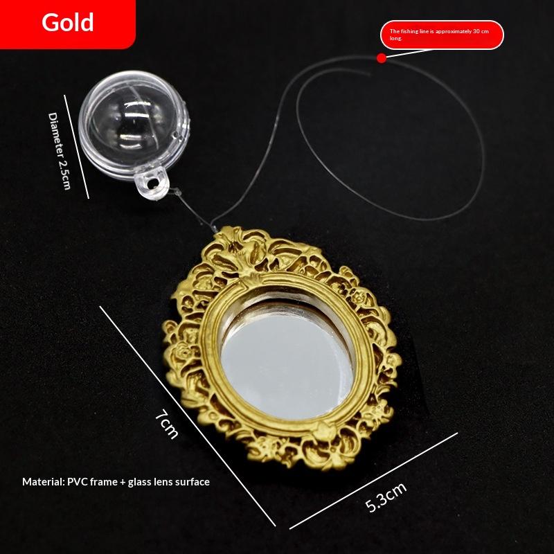 Betta Fish Exercise Mirror with Engraving Ideal for Retro Styled Aquatic Environment