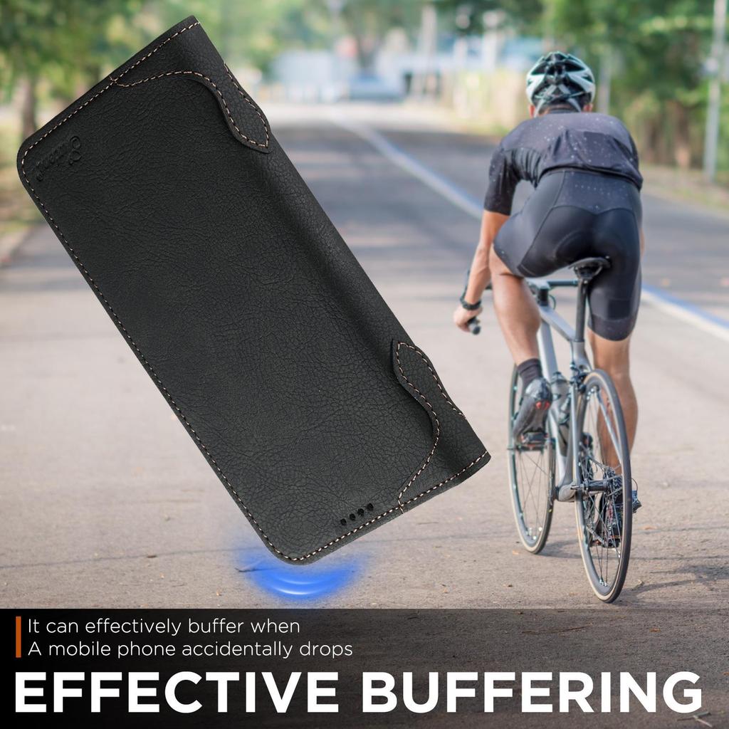 iPhone 17 Pro/Samsung Magnetic Leather Flip Case with Wireless Charging, Card Slot, and Stand