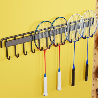 Wall Mounted Badminton Racquet Rack Hanging Hook Large Capacity Sturdy Tennis Racket Holder