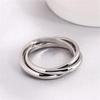 Three Ring Crossed Smooth Surface Titanium Steel Ring