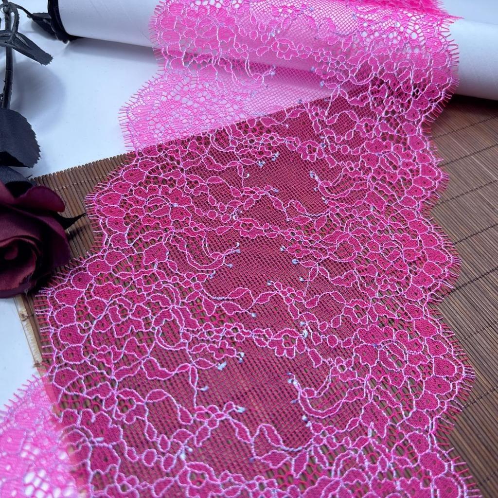 3m x 16.5cm French Chantilly Lace, Two-tone Non-stretch Eyelash Lace Trim for Bra, Underwear, Lingerie, Dress, Garment, Sewing & Crafting