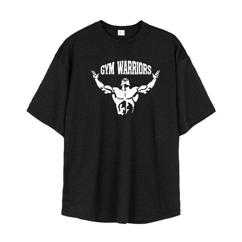 

Muscleguys Мужские беговые футболки Gym Warriors Sport Футболка с коротким рукавом, летняя свободная сетчатая с заниженными плечами, свободная одежда для фитнеса с круглым вырезом L чёрный