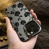 Black Rose Phone Max For iPhone 16 Pro 15 14 13 12 11 Case Funda Bumber Coque