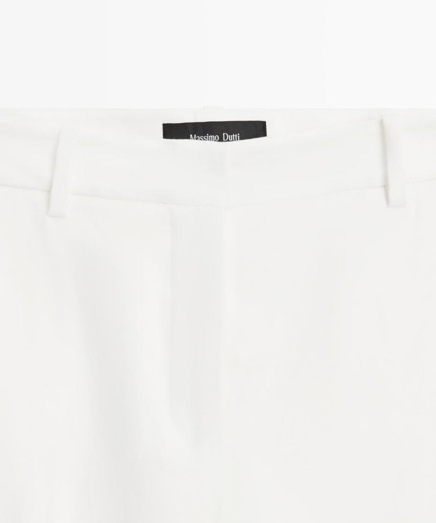 Masimodutti Straight Fit Linen Blend Pants